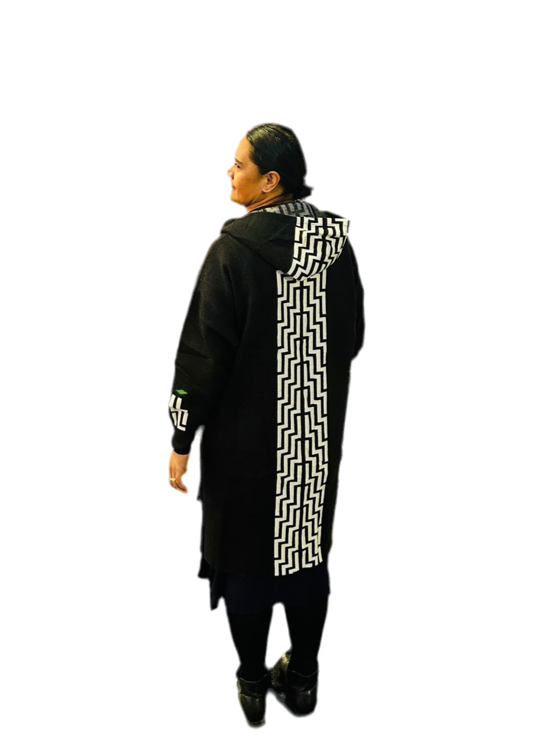 Poutama Hooded Kākahu (Cardigan)
