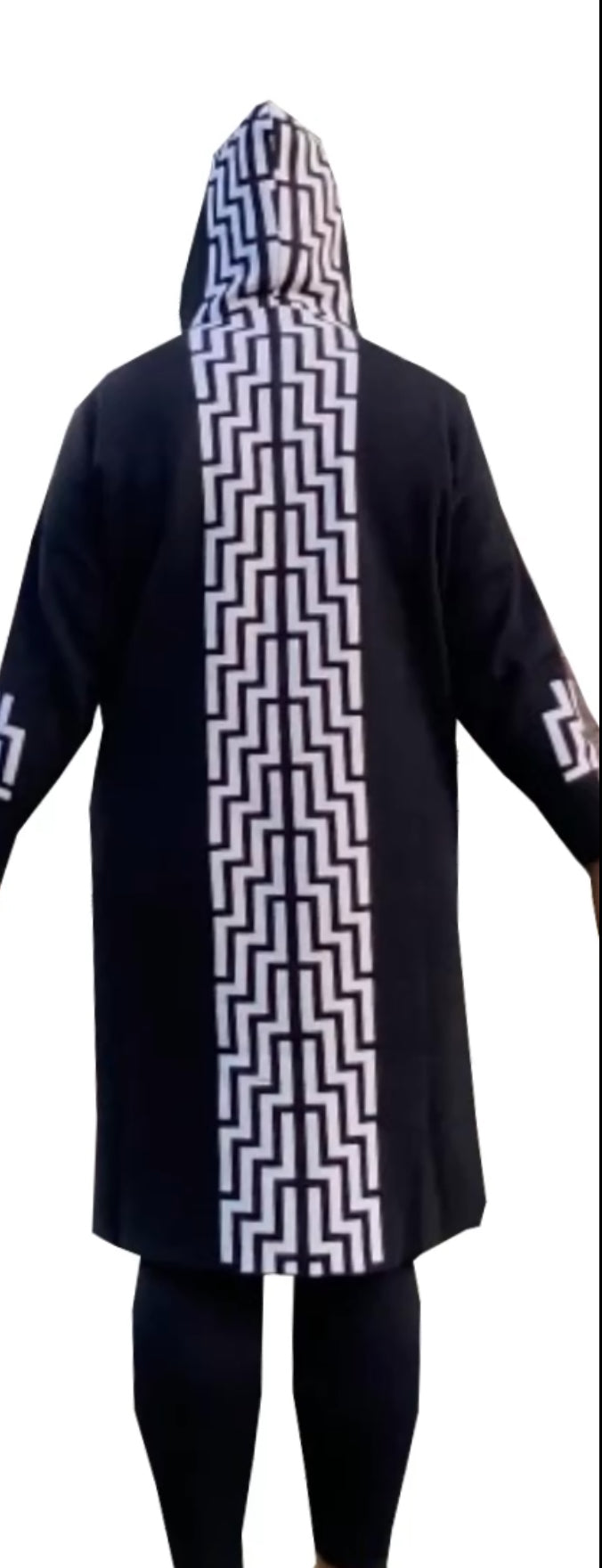 Poutama Hooded Kākahu (Cardigan)