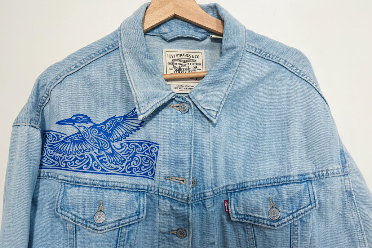 One-Off Upcycled Levi’s Denim Jacket | Mā ngā huruhuru ka rere te manu
