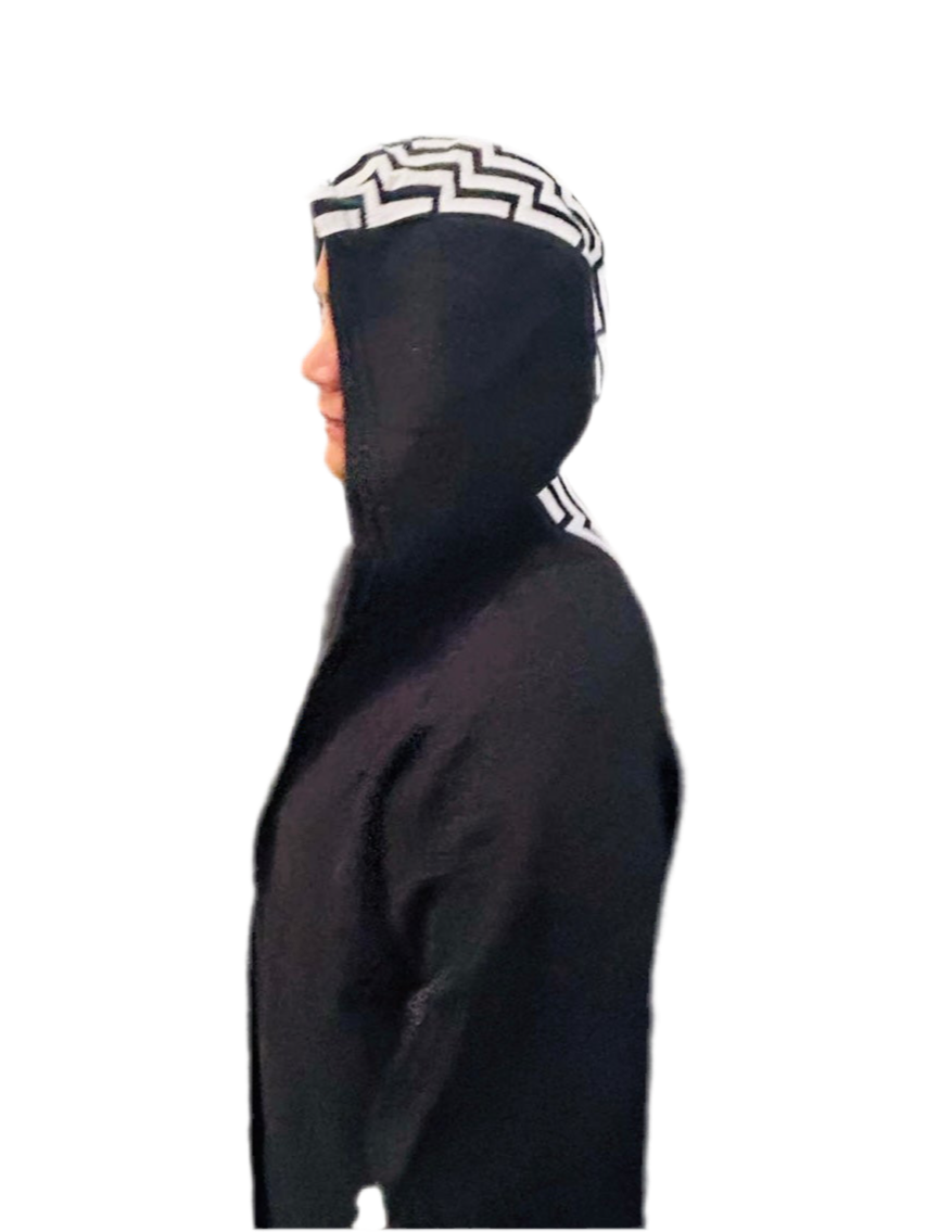 Poutama Hooded Kākahu (Cardigan)