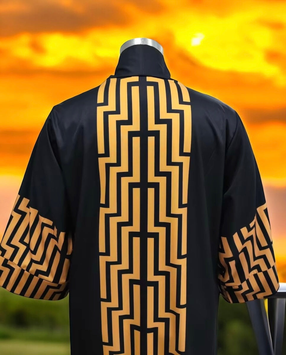 Black and Gold kimono style coat