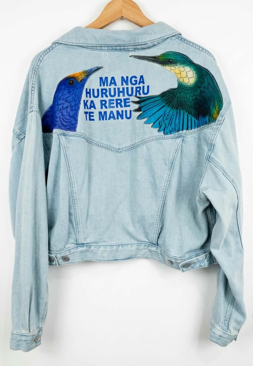 One-Off Upcycled Levi’s Denim Jacket | Mā ngā huruhuru ka rere te manu